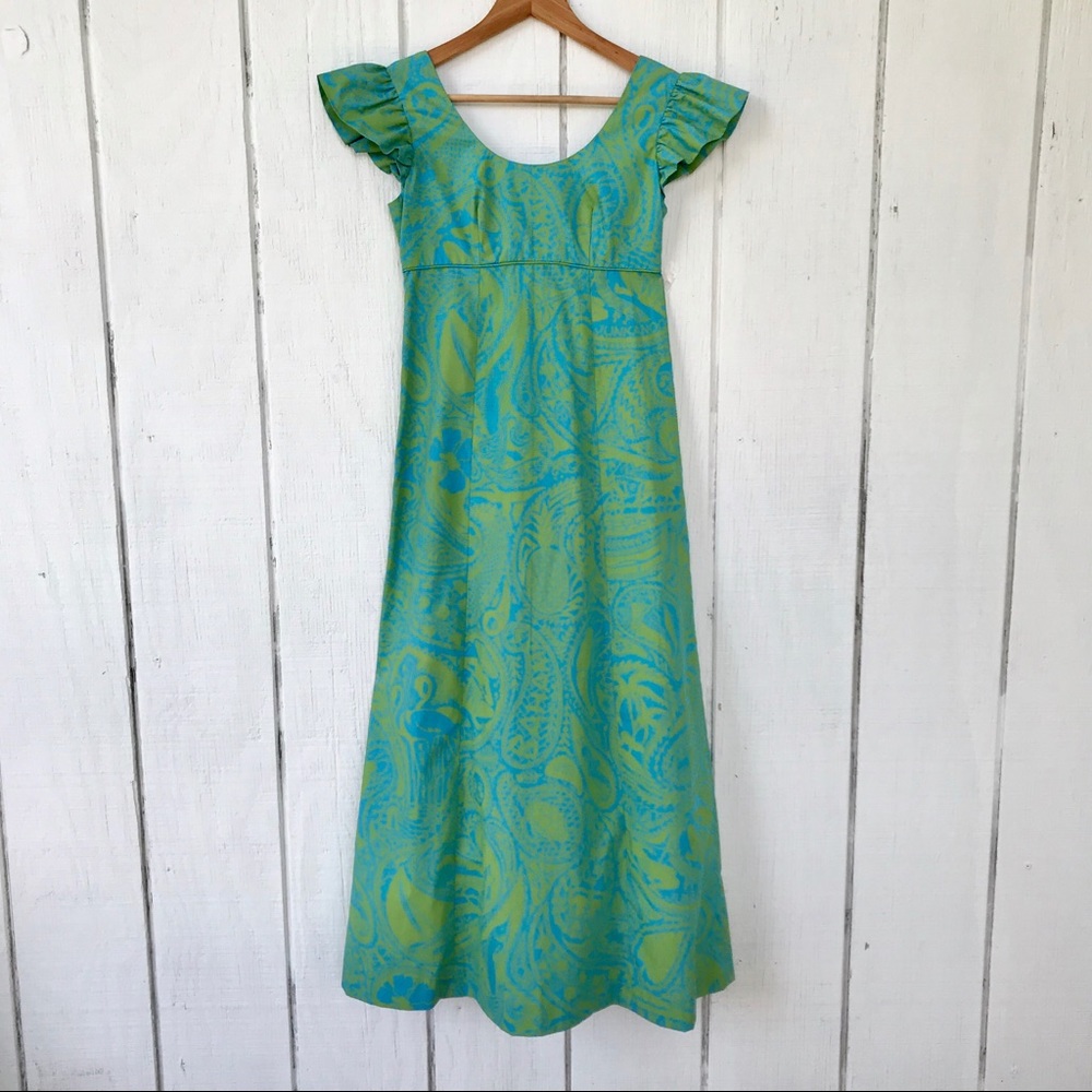 vintage 1960s empire waist maxi dress - Picture 2 of 7